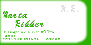 marta rikker business card